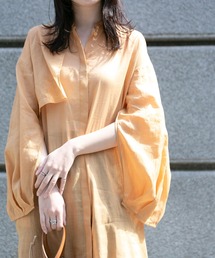 KBF+　シアーリネンスリットスリーブシャツガウン∴