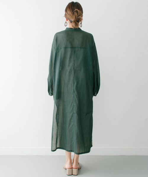 KBF+(ケービーエフプラス)の「KBF+ シアーリネンスリットスリーブシャツガウン∴(その他アウター・レディース・ライトベージュ/オレンジ系その他・ONE)」の15枚目の写真