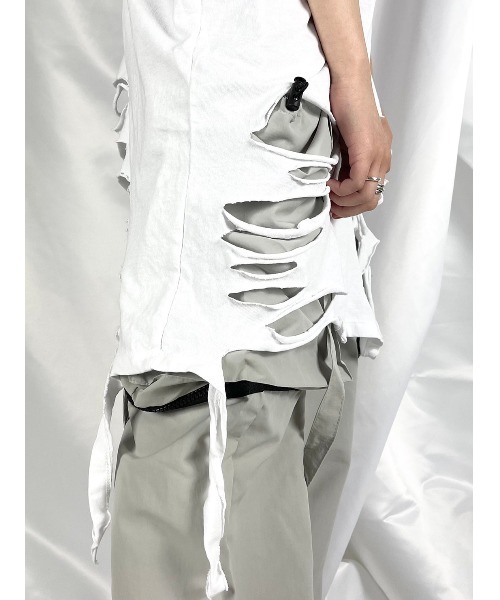 XU（エックスユー）の「【XU】damage sleeveless（タンクトップ・メンズ・ホワイト/ブラック・ONE SIZE）」の5枚目の写真