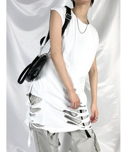 XU（エックスユー）の「【XU】damage sleeveless（タンクトップ・メンズ・ホワイト/ブラック・ONE SIZE）」の8枚目の写真