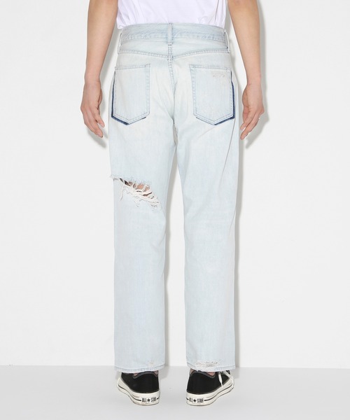 LEGENDA（レジェンダ）の「レジェンダ ハードブリーチ クラッシュ デニムパンツ / LEGENDA Hard Bleach Crash Denim Pants （デニムパンツ・メンズ・ライトインディゴブルー・1/3/2）」の6枚目の写真