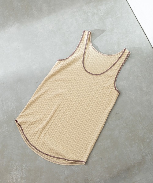 mystic（ミスティック）の「ランダムリブタンク（タンクトップ・レディース・ベージュ/オフホワイト/グリーン・FREE）」の19枚目の写真