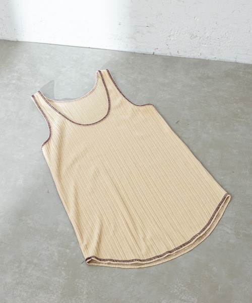 mystic（ミスティック）の「ランダムリブタンク（タンクトップ・レディース・ベージュ/オフホワイト/グリーン・FREE）」の20枚目の写真
