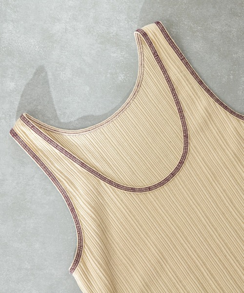 mystic（ミスティック）の「ランダムリブタンク（タンクトップ・レディース・ベージュ/オフホワイト/グリーン・FREE）」の21枚目の写真