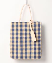 MADEMOISELLE ROPE' | 【Ele Sac】ラフィアチェックショッパーバッグ(トートバッグ)