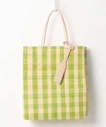 MADEMOISELLE ROPE' | 【Ele Sac】ラフィアチェックショッパーバッグ(トートバッグ)