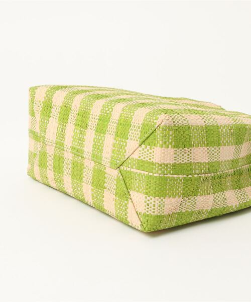 MADEMOISELLE ROPE'(マドモアゼル ロペ)の「【Ele Sac】ラフィアチェックショッパーバッグ(トートバッグ・レディース・ブルー/ミント・FREE)」の4枚目の写真