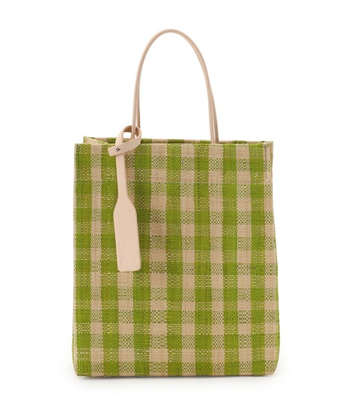 MADEMOISELLE ROPE'(マドモアゼル ロペ)の「【Ele Sac】ラフィアチェックショッパーバッグ(トートバッグ・レディース・ブルー/ミント・FREE)」の2枚目の写真