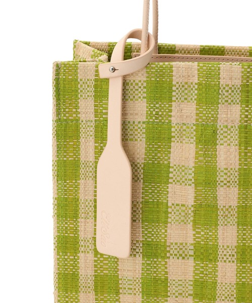 MADEMOISELLE ROPE'(マドモアゼル ロペ)の「【Ele Sac】ラフィアチェックショッパーバッグ(トートバッグ・レディース・ブルー/ミント・FREE)」の9枚目の写真