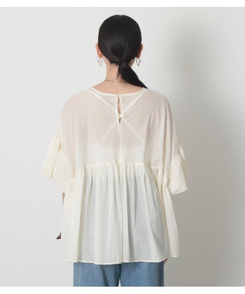 crie conforto（クリーコンフォルト）の「スクエアギャザーＢＬ（シャツ/ブラウス・レディース・ブラック/オフホワイト/イエロー・FREE）」の11枚目の写真