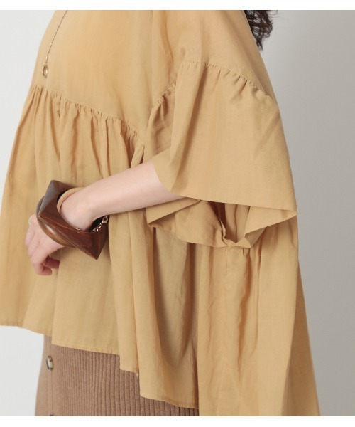 crie conforto（クリーコンフォルト）の「スクエアギャザーＢＬ（シャツ/ブラウス・レディース・ブラック/オフホワイト/イエロー・FREE）」の15枚目の写真