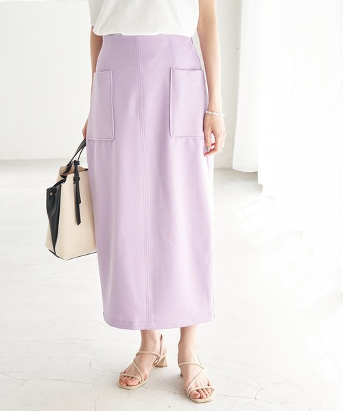 ROPE' PICNIC(ロペピクニック)の「リネン調ジャージカラースカート(スカート・レディース・ブラック/ブルー/オレンジ/ラベンダー・36/38)」の17枚目の写真
