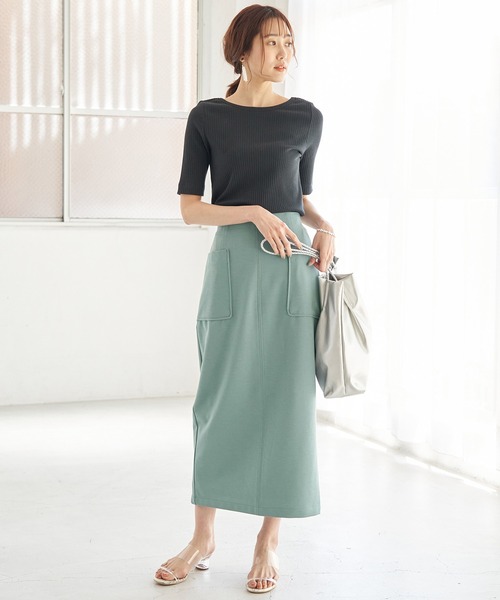 ROPE' PICNIC(ロペピクニック)の「リネン調ジャージカラースカート(スカート・レディース・ブラック/ブルー/オレンジ/ラベンダー・36/38)」の13枚目の写真