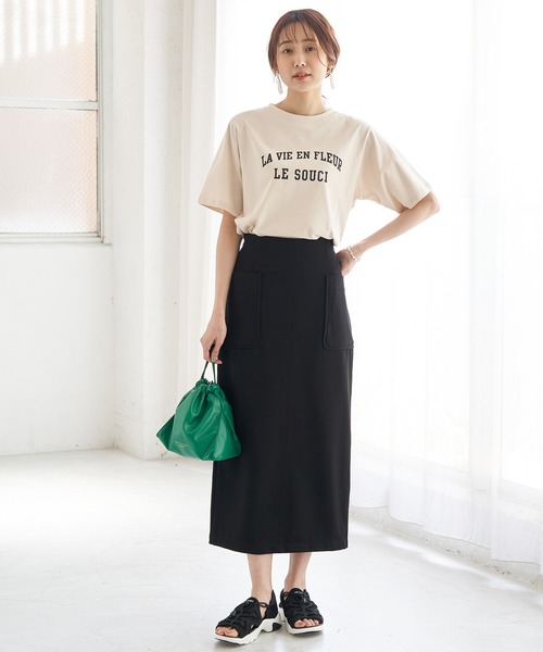 ROPE' PICNIC(ロペピクニック)の「リネン調ジャージカラースカート(スカート・レディース・ブラック/ブルー/オレンジ/ラベンダー・36/38)」の8枚目の写真