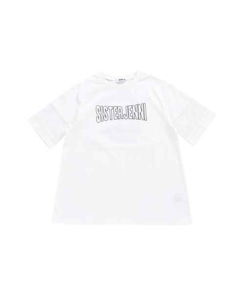 SISTER JENNI（SISTER JENNI）の「スリーブメッシュロング丈Tシャツ（Tシャツ/カットソー・キッズ・オフホワイト/ブラック・150cm/140cm/160cm/130cm）」の7枚目の写真