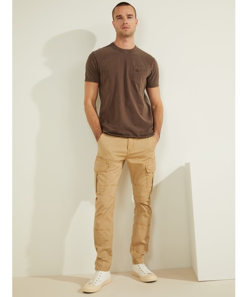 Guess（ゲス）の「Sueded Jersey Tee（Tシャツ/カットソー・メンズ・ホワイト/ライトブルー/ベージュ/ブラウン/ダークグレー・SMALL/MEDIUM/LARGE/X-LARGE）」の21枚目の写真