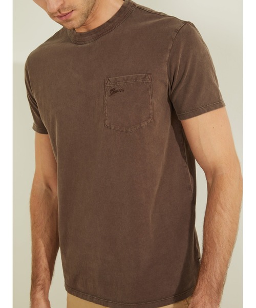 Guess（ゲス）の「Sueded Jersey Tee（Tシャツ/カットソー・メンズ・ホワイト/ライトブルー/ベージュ/ブラウン/ダークグレー・SMALL/MEDIUM/LARGE/X-LARGE）」の20枚目の写真