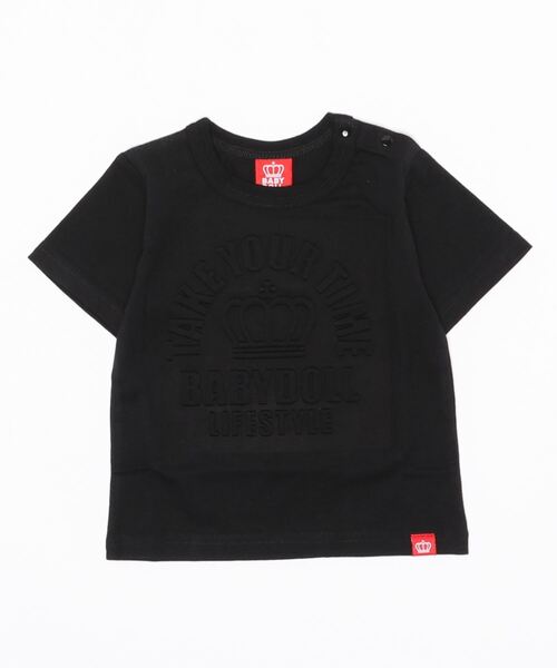 親子お揃い 5261k Tシャツ カットソー Babydoll ベビードール のファッション エンボス王冠メッセージtシャツ