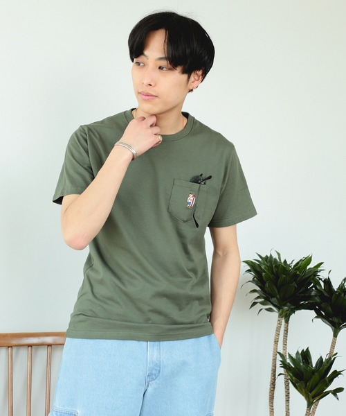 BEAMS HEART（ビームスハート）の「【ユニセックス】ベアー ポケット Tシャツ（Tシャツ/カットソー・メンズ・ベージュ/ネイビー/ホワイト/オリーブ・MEDIUM/X-LARGE/SMALL/LARGE）」の3枚目の写真