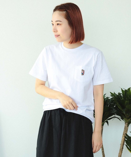BEAMS HEART（ビームスハート）の「【ユニセックス】ベアー ポケット Tシャツ（Tシャツ/カットソー・メンズ・ベージュ/ネイビー/ホワイト/オリーブ・MEDIUM/X-LARGE/SMALL/LARGE）」の8枚目の写真