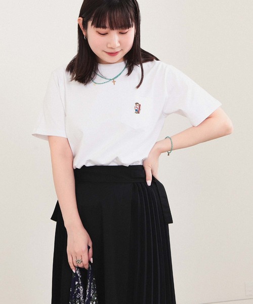 BEAMS HEART（ビームスハート）の「【ユニセックス】ベアー ポケット Tシャツ（Tシャツ/カットソー・メンズ・ベージュ/ネイビー/ホワイト/オリーブ・MEDIUM/X-LARGE/SMALL/LARGE）」の12枚目の写真