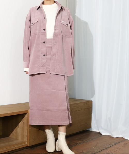 Lee(リー)の「Lee/リー 細畝コーデュロイ リラックスシャツ(シャツ/ブラウス・レディース・パープル/ブラウン・SMALL/MEDIUM)」の7枚目の写真