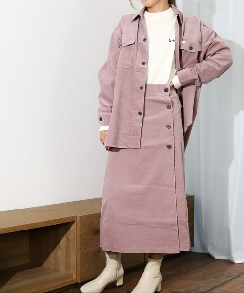 Lee(リー)の「Lee/リー 細畝コーデュロイ リラックスシャツ(シャツ/ブラウス・レディース・パープル/ブラウン・SMALL/MEDIUM)」の5枚目の写真