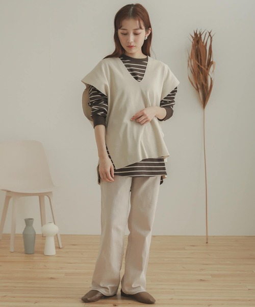 SENSE OF PLACE by URBAN RESEARCH（センスオブプレイスバイアーバンリサーチ）の「Vネックコクーンベスト（ベスト・レディース・ブラック/ライトブルー/ライトベージュ/アイボリー・ONE）」の5枚目の写真