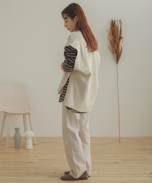 SENSE OF PLACE by URBAN RESEARCH（センスオブプレイスバイアーバンリサーチ）の「Vネックコクーンベスト（ベスト・レディース・ブラック/ライトブルー/ライトベージュ/アイボリー・ONE）」の8枚目の写真