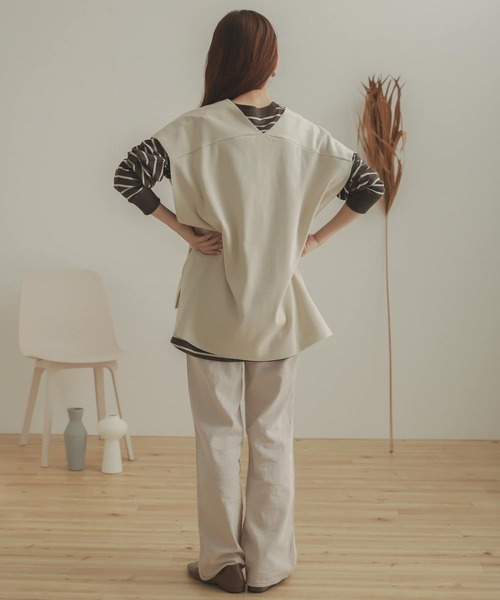 SENSE OF PLACE by URBAN RESEARCH（センスオブプレイスバイアーバンリサーチ）の「Vネックコクーンベスト（ベスト・レディース・ブラック/ライトブルー/ライトベージュ/アイボリー・ONE）」の9枚目の写真