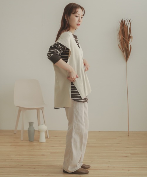 SENSE OF PLACE by URBAN RESEARCH（センスオブプレイスバイアーバンリサーチ）の「Vネックコクーンベスト（ベスト・レディース・ブラック/ライトブルー/ライトベージュ/アイボリー・ONE）」の10枚目の写真