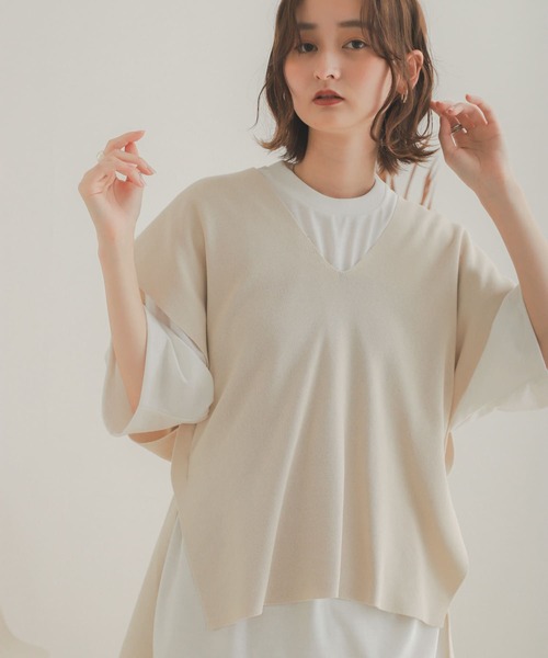 SENSE OF PLACE by URBAN RESEARCH（センスオブプレイスバイアーバンリサーチ）の「Vネックコクーンベスト（ベスト・レディース・ブラック/ライトブルー/ライトベージュ/アイボリー・ONE）」の15枚目の写真