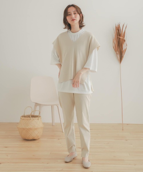 SENSE OF PLACE by URBAN RESEARCH（センスオブプレイスバイアーバンリサーチ）の「Vネックコクーンベスト（ベスト・レディース・ブラック/ライトブルー/ライトベージュ/アイボリー・ONE）」の16枚目の写真