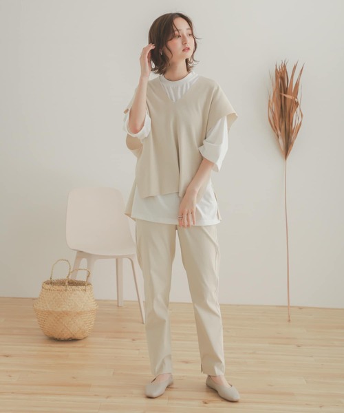 SENSE OF PLACE by URBAN RESEARCH（センスオブプレイスバイアーバンリサーチ）の「Vネックコクーンベスト（ベスト・レディース・ブラック/ライトブルー/ライトベージュ/アイボリー・ONE）」の17枚目の写真