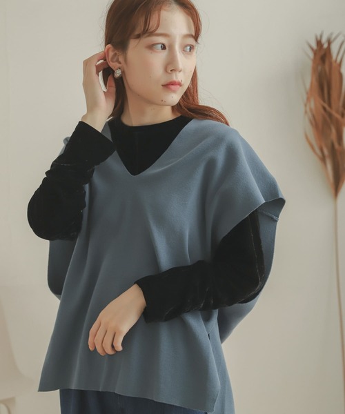 SENSE OF PLACE by URBAN RESEARCH（センスオブプレイスバイアーバンリサーチ）の「Vネックコクーンベスト（ベスト・レディース・ブラック/ライトブルー/ライトベージュ/アイボリー・ONE）」の22枚目の写真