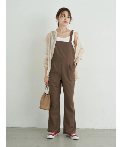 earth music&ecology(アースミュージックアンドエコロジー)の「フレアサロペット *(サロペット/オーバーオール・レディース・ブラック/ブラウン・S/M)」の3枚目の写真