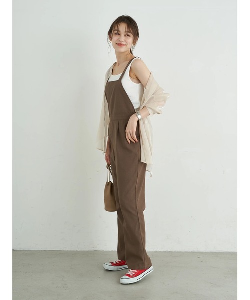 earth music&ecology(アースミュージックアンドエコロジー)の「フレアサロペット *(サロペット/オーバーオール・レディース・ブラック/ブラウン・S/M)」の6枚目の写真