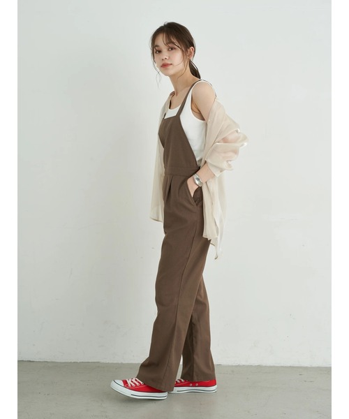 earth music&ecology(アースミュージックアンドエコロジー)の「フレアサロペット *(サロペット/オーバーオール・レディース・ブラック/ブラウン・S/M)」の7枚目の写真