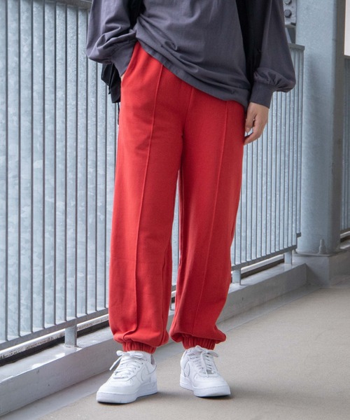 WEGO（ウィゴー）の「WEGO/ピンタックJOGイージーパンツ（スウェットパンツ・レディース・ホワイト/ブラック/ダークグリーン/オートミール/ブラック系その他/オレンジ/ネイビー/アニマル/レッド/サックスブルー/グリーン/その他2/その他1・FREE）」の10枚目の写真