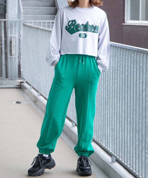 WEGO（ウィゴー）の「WEGO/ピンタックJOGイージーパンツ（スウェットパンツ・レディース・ホワイト/ブラック/ダークグリーン/オートミール/ブラック系その他/オレンジ/ネイビー/アニマル/レッド/サックスブルー/グリーン/その他2/その他1・FREE）」の21枚目の写真