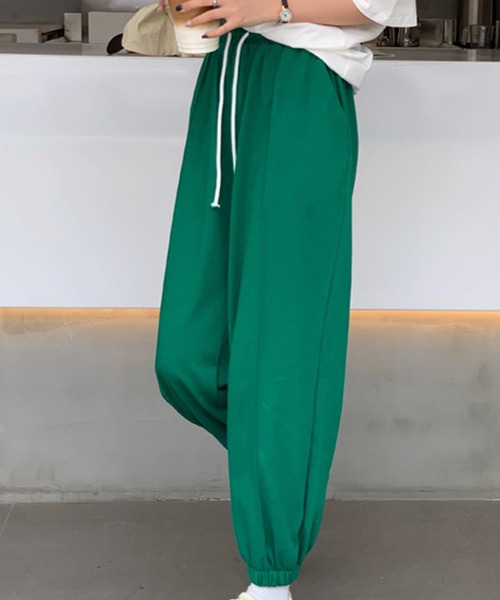 DAY CLOSET（デイ クローゼット）の「レディース センタープレス風イージースウェットパンツ（スウェットパンツ・レディース・ライトグレー/グリーン・M/L）」の12枚目の写真