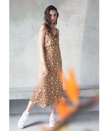 ALEXIA STAM | Back Ribbon Cow Print Satin Dress/バックリボンカウプリントサテンドレス(ワンピース)