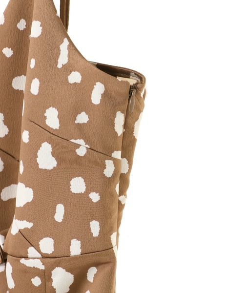 ALEXIA STAM(アリシアスタン)の「Back Ribbon Cow Print Satin Dress/バックリボンカウプリントサテンドレス(ワンピース・レディース・ブラウン・S/M)」の9枚目の写真