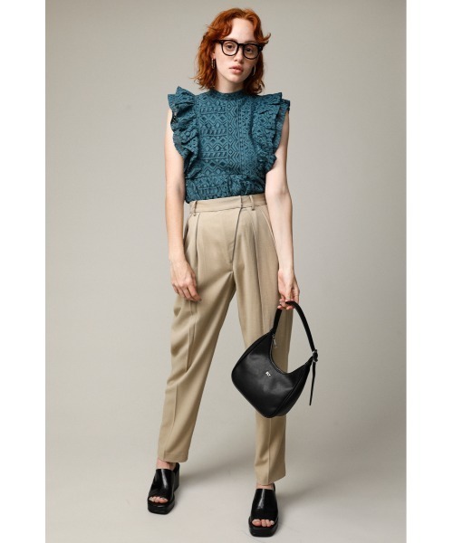 SLY(スライ)の「RUFFLE LACE TOPS ラッフルレース トップス(シャツ/ブラウス・レディース・ブルー/ブラック/バーガンディー/オフホワイト・FREE)」の16枚目の写真