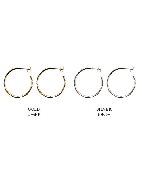 MODE ROBE(モードローブ)の「フープピアス(ピアス(両耳用)・レディース・ゴールド/シルバー・FREE)」の3枚目の写真