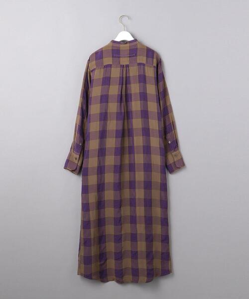 美品】TICCA チェック柄 シャツワンピース ティッカ ブラウン系 TICCA