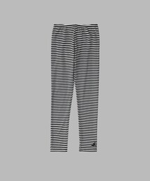 キッズ "b."ロゴ 細ボーダー コットン レギンス