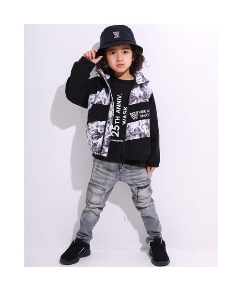 WASK（ワスク）の「WASK/ムラ柄 切り替え ジャケット (100~160cm)（ブルゾン・キッズ・ブラック・140/130/110/120/160/100/150）」の9枚目の写真