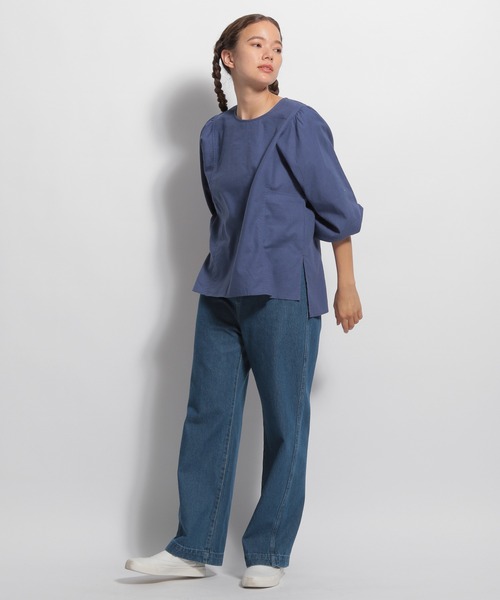 niko and...（ニコアンド）の「ボリュ袖ブラウス（シャツ/ブラウス・レディース・マスタード/アイボリー/カーキ/ブルー・MEDIUM/LARGE）」の19枚目の写真