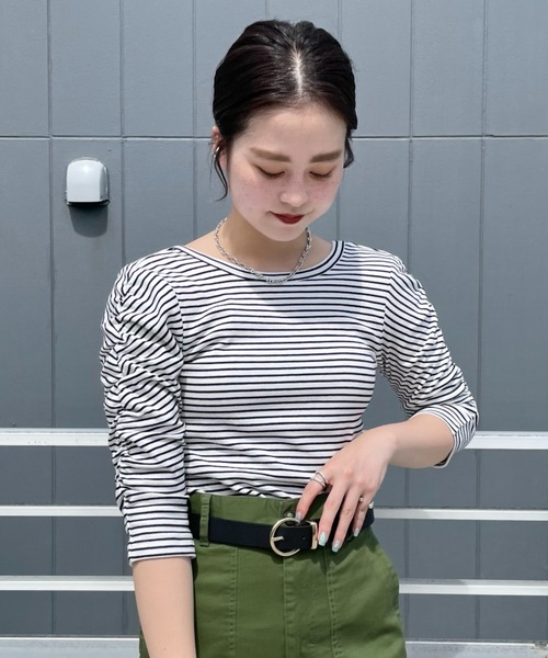 UNSPARE（アンスペア）の「【UNSPARE/アンスペア】パット付ロンT/WEB・一部店舗限定（Tシャツ/カットソー・レディース・アイボリー/ブラック/ブラック系その他・FREE）」の3枚目の写真